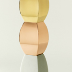 <p><strong><a href=ettore-sottsass.html class=link-lightbox>Ettore Sottsass</a></strong><br />Bharata</p><p><strong>Giallo Giallo Bianco</strong><br />Flower vase in marble and gilded brass.<br />h. 51   cm.</p>